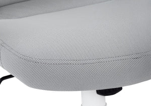 Monarch Specialties Office Chair, Adjustable Height, Swivel, Ergonomic, Armrests, Computer Desk, Work, Grey Mesh, White Metal, Contemporary, Modern White,Grey, Grey Foam,Metal,Nylon,Plastic,Polyester I 7324
