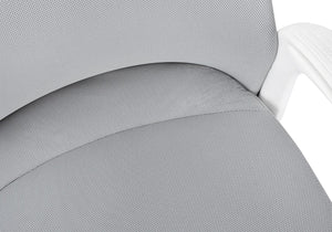 Monarch Specialties Office Chair, Adjustable Height, Swivel, Ergonomic, Armrests, Computer Desk, Work, Grey Mesh, White Metal, Contemporary, Modern White,Grey, Grey Foam,Metal,Nylon,Plastic,Polyester I 7324