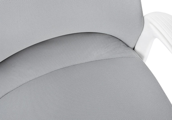 Monarch Specialties Office Chair, Adjustable Height, Swivel, Ergonomic, Armrests, Computer Desk, Work, Grey Mesh, White Metal, Contemporary, Modern White,Grey, Grey Foam,Metal,Nylon,Plastic,Polyester I 7324