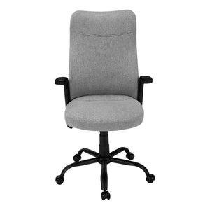 Monarch Specialties Office Chair, Adjustable Height, Swivel, Ergonomic, Armrests, Computer Desk, Work, Grey Mesh, Black Metal, Contemporary, Modern Grey,Black, Black Foam,Metal,Nylon,Plastic,Polyester I 7325