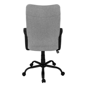 Monarch Specialties Office Chair, Adjustable Height, Swivel, Ergonomic, Armrests, Computer Desk, Work, Grey Mesh, Black Metal, Contemporary, Modern Grey,Black, Black Foam,Metal,Nylon,Plastic,Polyester I 7325