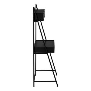 Monarch Specialties Computer Desk, Home Office, Laptop, Leaning, Storage Drawers, 32"L, Work, Black Laminate, Black Metal, Contemporary, Modern Black Metal,Laminate,Mdf I 7330