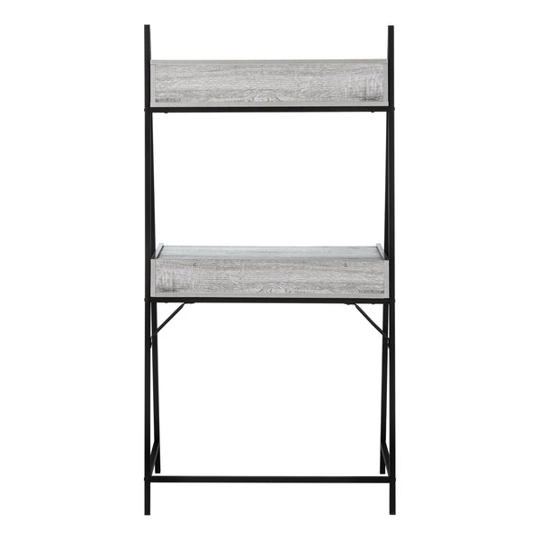 Monarch Specialties Computer Desk, Home Office, Laptop, Leaning, Storage Drawers, 32"L, Work, Grey Laminate, Black Metal, Contemporary, Modern Grey Metal,Laminate,Mdf I 7331