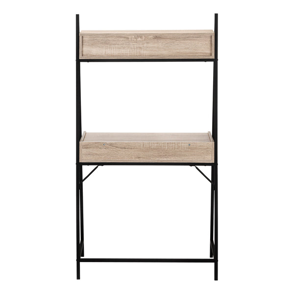 Monarch Specialties Computer Desk, Home Office, Laptop, Leaning, Storage Drawers, 32"L, Work, Brown Laminate, Black Metal, Contemporary, Modern Dark Taupe Metal,Laminate,Mdf I 7332