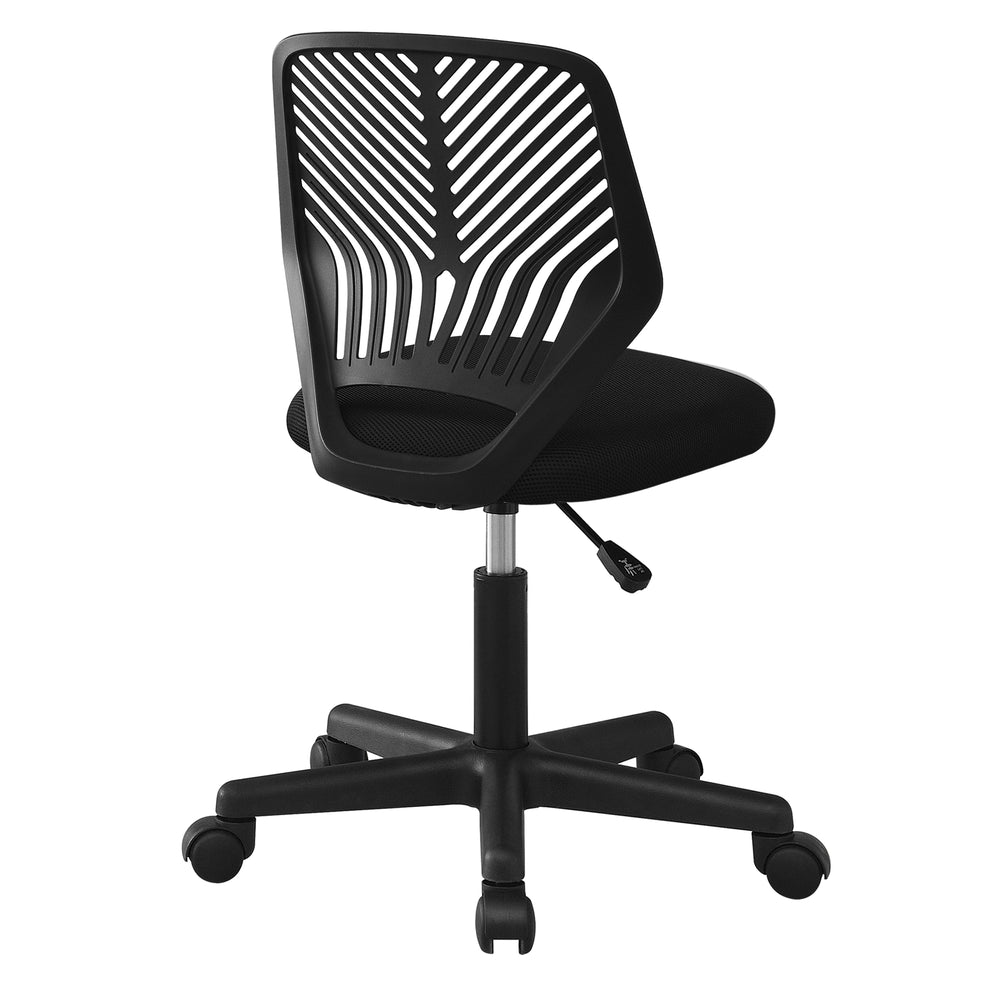Monarch Specialties Office Chair, Adjustable Height, Swivel, Ergonomic, Computer Desk, Work, Juvenile, Black Mesh, Black Metal, Contemporary, Modern Black Foam,Metal,Nylon,Plywood,Polypropylene,Polyester I 7336