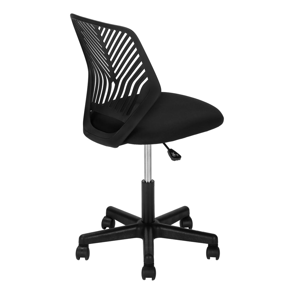 Monarch Specialties Office Chair, Adjustable Height, Swivel, Ergonomic, Computer Desk, Work, Juvenile, Black Mesh, Black Metal, Contemporary, Modern Black Foam,Metal,Nylon,Plywood,Polypropylene,Polyester I 7336