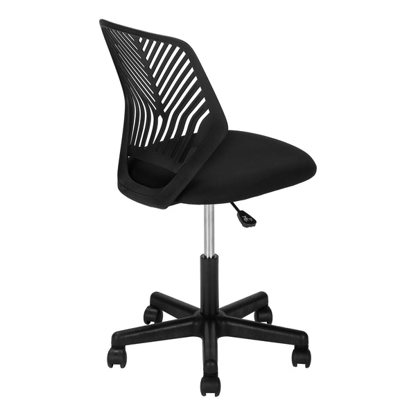 Monarch Specialties Office Chair, Adjustable Height, Swivel, Ergonomic, Computer Desk, Work, Juvenile, Black Mesh, Black Metal, Contemporary, Modern Black Foam,Metal,Nylon,Plywood,Polypropylene,Polyester I 7336