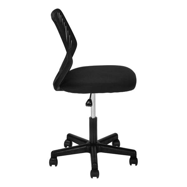 Monarch Specialties Office Chair, Adjustable Height, Swivel, Ergonomic, Computer Desk, Work, Juvenile, Black Mesh, Black Metal, Contemporary, Modern Black Foam,Metal,Nylon,Plywood,Polypropylene,Polyester I 7336