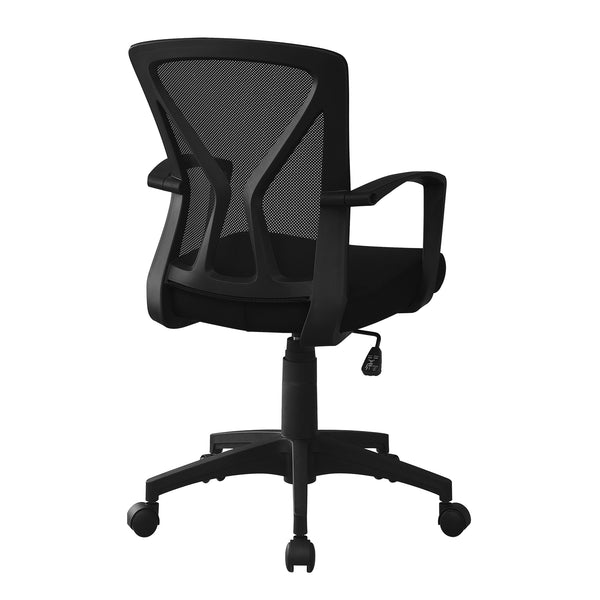 Monarch Specialties Office Chair, Adjustable Height, Swivel, Ergonomic, Armrests, Computer Desk, Work, Black Mesh, Black Metal, Contemporary, Modern Black Foam,Metal,Nylon,Plywood,Polypropylene,Polyester I 7339