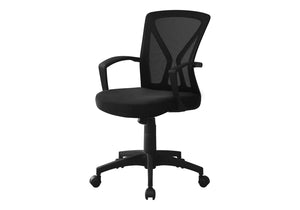 Monarch Specialties Office Chair, Adjustable Height, Swivel, Ergonomic, Armrests, Computer Desk, Work, Black Mesh, Black Metal, Contemporary, Modern Black Foam,Metal,Nylon,Plywood,Polypropylene,Polyester I 7339