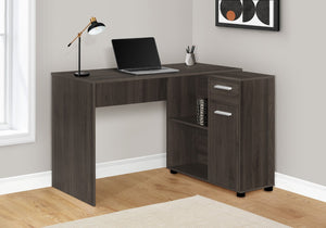 Monarch Specialties Computer Desk, Home Office, Corner, Storage Drawers, 46"L, L Shape, Work, Laptop, Brown Laminate, Contemporary, Modern Oak Particle Board,Laminate I 7349