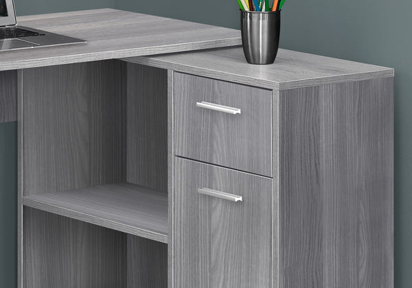 Monarch Specialties Computer Desk, Home Office, Corner, Storage Drawers, 46"L, L Shape, Work, Laptop, Grey Laminate, Contemporary, Modern Grey Particle Board,Laminate I 7351