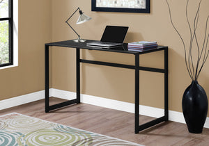 Monarch Specialties Computer Desk, Home Office, Laptop, 48"L, Work, Black Tempered Glass, Black Metal, Contemporary, Modern Black Tempered Glass,Metal I 7379