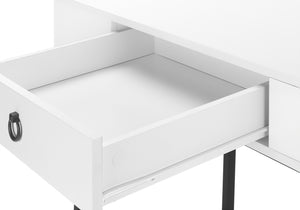 Monarch Specialties Computer Desk, Home Office, Laptop, Storage Drawers, 42"L, Work, Glossy White Laminate, Black Metal, Contemporary, Modern White Mdf,Metal I 7385