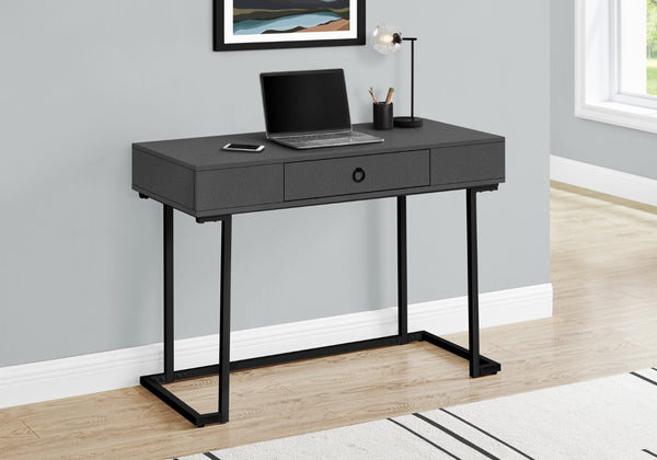 Monarch Specialties Computer Desk, Home Office, Laptop, Storage Drawers, 42"L, Work, Grey Laminate, Black Metal, Contemporary, Modern Grey Mdf,Metal I 7386