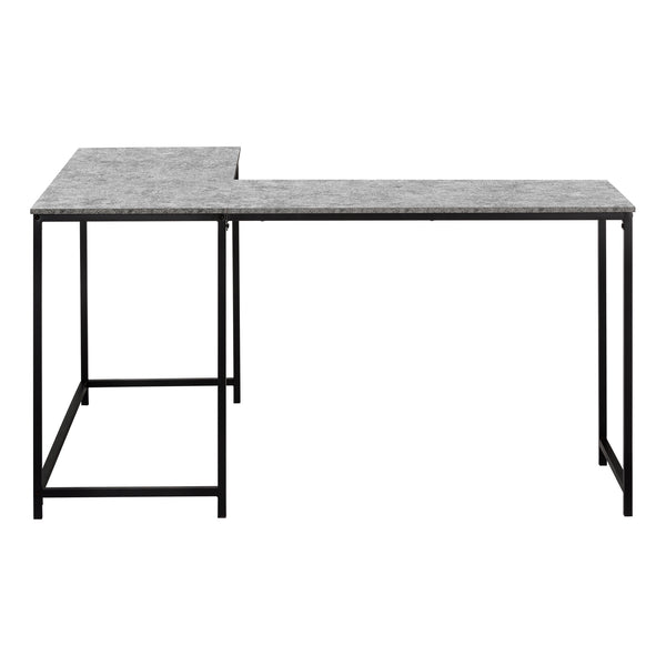 Monarch Specialties Computer Desk, Home Office, Corner, 58"L, L Shape, Work, Laptop, Grey Laminate, Black Metal, Contemporary, Modern  Particle Board,Metal I 7392