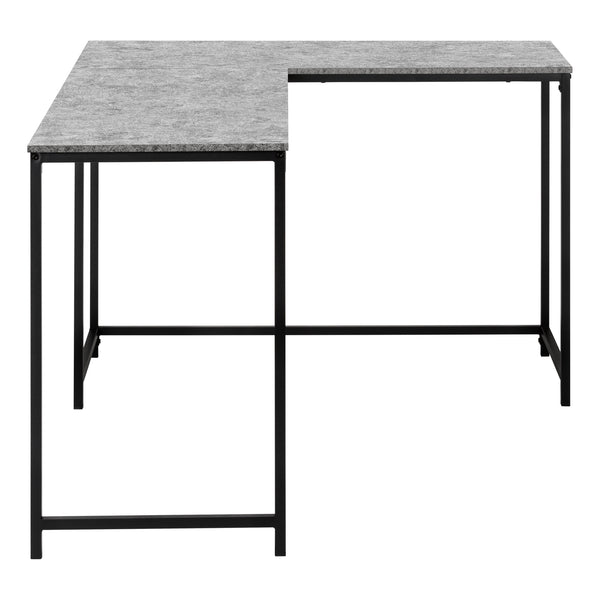 Monarch Specialties Computer Desk, Home Office, Corner, 58"L, L Shape, Work, Laptop, Grey Laminate, Black Metal, Contemporary, Modern  Particle Board,Metal I 7392