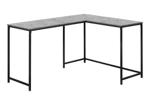 Monarch Specialties Computer Desk, Home Office, Corner, 58"L, L Shape, Work, Laptop, Grey Laminate, Black Metal, Contemporary, Modern  Particle Board,Metal I 7392