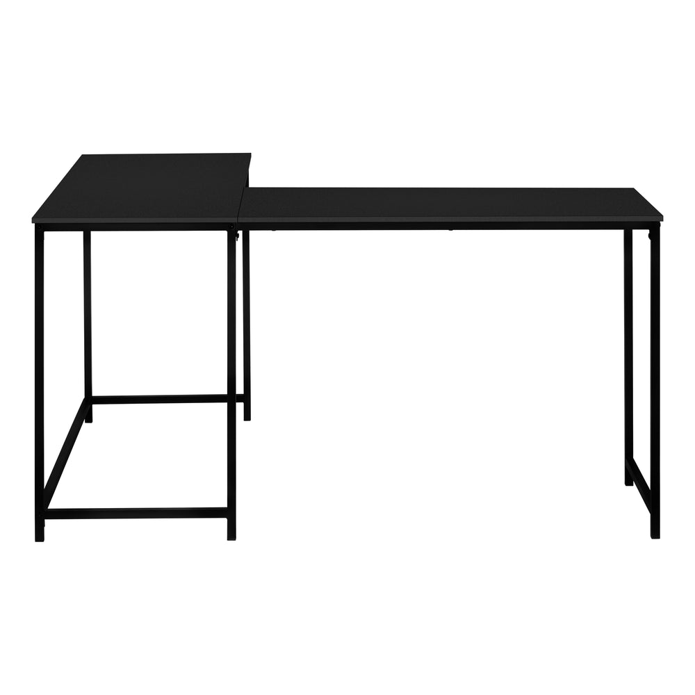 Monarch Specialties Computer Desk, Home Office, Corner, 58"L, L Shape, Work, Laptop, Black Laminate, Black Metal, Contemporary, Modern  Particle Board,Metal I 7394