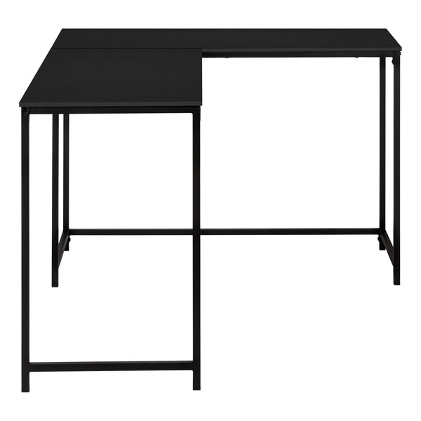 Monarch Specialties Computer Desk, Home Office, Corner, 58"L, L Shape, Work, Laptop, Black Laminate, Black Metal, Contemporary, Modern  Particle Board,Metal I 7394