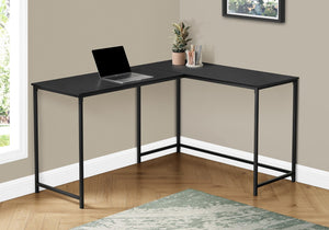 Monarch Specialties Computer Desk, Home Office, Corner, 58"L, L Shape, Work, Laptop, Black Laminate, Black Metal, Contemporary, Modern  Particle Board,Metal I 7394