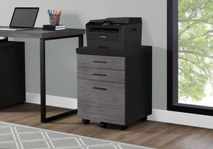 Monarch Specialties File Cabinet, Rolling Mobile, Storage Drawers, Printer Stand, Office, Work, Black And Grey Laminate, Contemporary, Modern Black,Grey, Grey Particle Board,Hollow,Core,Laminate,Mdf,Plastic I 7403
