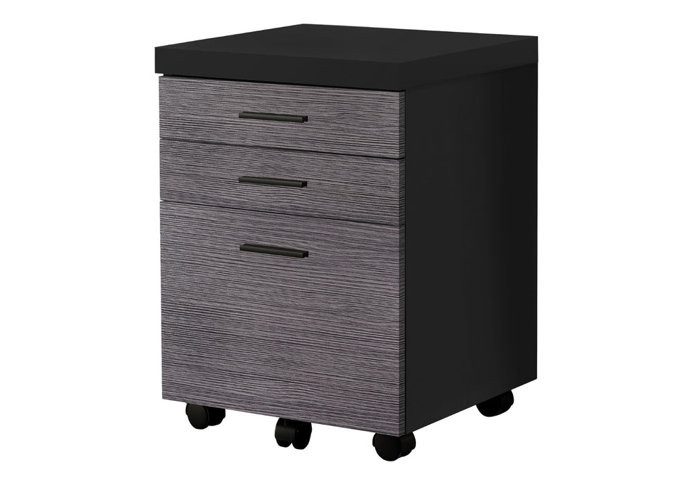 Monarch Specialties File Cabinet, Rolling Mobile, Storage Drawers, Printer Stand, Office, Work, Black And Grey Laminate, Contemporary, Modern Black,Grey, Grey Particle Board,Hollow,Core,Laminate,Mdf,Plastic I 7403
