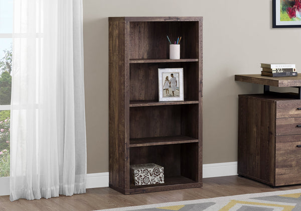 Monarch Specialties Bookshelf, Bookcase, Etagere, 5 Tier, 48"H, Office, Bedroom, Brown Laminate, Contemporary, Modern Brown Particle Board,Hollow,Core,Laminate,Mdf I 7404