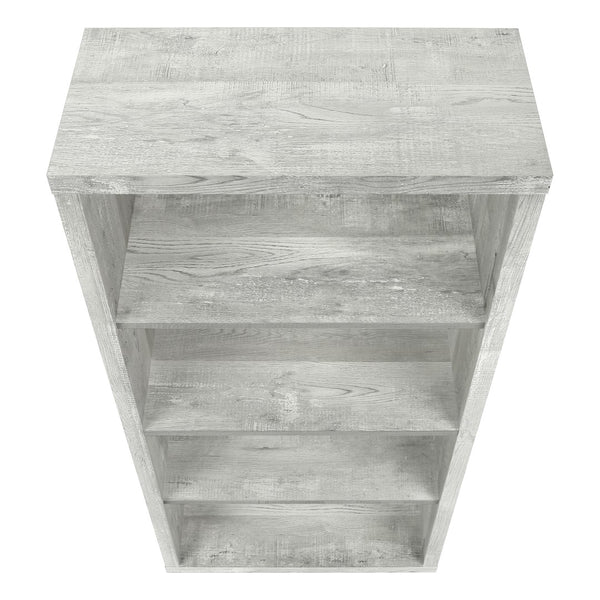 Monarch Specialties Bookshelf, Bookcase, Etagere, 5 Tier, 48"H, Office, Bedroom, Grey Laminate, Contemporary, Modern Grey Particle Board,Hollow,Core,Laminate,Mdf I 7405