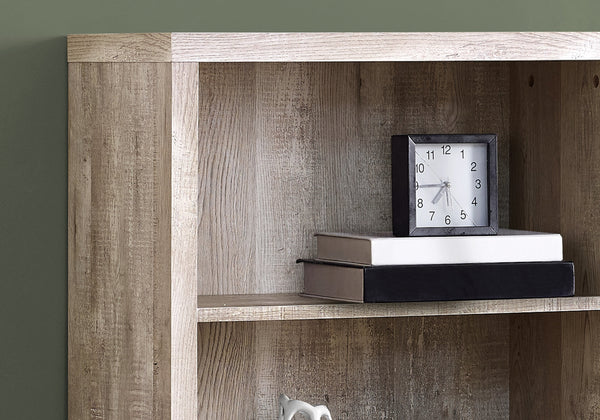 Monarch Specialties Bookshelf, Bookcase, Etagere, 5 Tier, 48"H, Office, Bedroom, Beige Laminate, Contemporary, Modern Taupe Particle Board,Hollow,Core,Laminate,Mdf I 7406