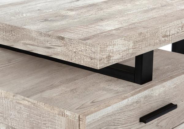 Monarch Specialties Computer Desk, Home Office, Laptop, Left, Right Set-up, Storage Drawers, 48"L, Work, Beige Laminate, Black Metal, Contemporary, Modern Taupe Particle Board,Hollow,Core,Laminate,Mdf,Metal,Plastic I 7410