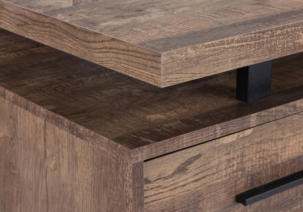 Monarch Specialties Computer Desk, Home Office, Laptop, Left, Right Set-up, Storage Drawers, 60"L, Work, Brown Laminate, Black Metal, Contemporary, Modern Brown,Black, Black Particle Board,Hollow,Core,Laminate,Mdf,Metal I 7416