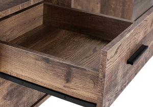 Monarch Specialties Computer Desk, Home Office, Laptop, Left, Right Set-up, Storage Drawers, 60"L, Work, Brown Laminate, Black Metal, Contemporary, Modern Brown,Black, Black Particle Board,Hollow,Core,Laminate,Mdf,Metal I 7416