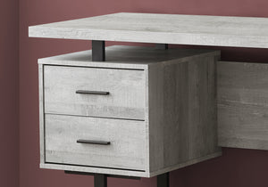 Monarch Specialties Computer Desk, Home Office, Laptop, Left, Right Set-up, Storage Drawers, 60"L, Work, Grey Laminate, Black Metal, Contemporary, Modern Grey,Black, Black Particle Board,Hollow,Core,Laminate,Mdf,Metal I 7417