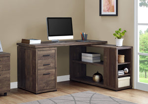 Monarch Specialties Computer Desk, Home Office, Corner, Left, Right Set-up, Storage Drawers, L Shape, Work, Laptop, Brown Laminate, Contemporary, Modern Brown Particle Board,Hollow,Core,Laminate,Mdf I 7420
