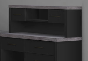 Monarch Specialties Computer Desk, Home Office, Corner, Left, Right Set-up, Storage Drawers, L Shape, Work, Laptop, Black And Grey Laminate, Contemporary, Modern Black,Grey, Grey Particle Board,Hollow,Core,Laminate,Mdf I 7430