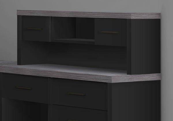 Monarch Specialties Computer Desk, Home Office, Corner, Left, Right Set-up, Storage Drawers, L Shape, Work, Laptop, Black And Grey Laminate, Contemporary, Modern Black,Grey, Grey Particle Board,Hollow,Core,Laminate,Mdf I 7430
