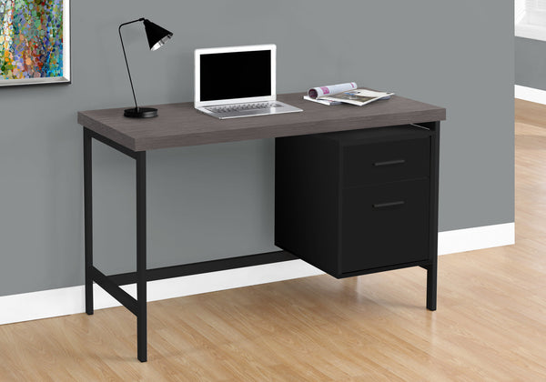 Monarch Specialties Computer Desk, Home Office, Laptop, Left, Right Set-up, Storage Drawers, 48"L, Work, Black And Grey Laminate, Black Metal, Contemporary, Modern Black,Grey, Grey Particle Board,Hollow,Core,Laminate,Mdf,Metal I 7437