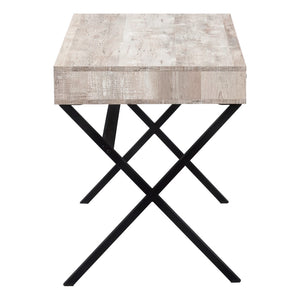 Monarch Specialties Computer Desk, Home Office, Laptop, Storage Drawers, 48"L, Work, Beige Laminate, Black Metal, Contemporary, Modern Taupe Particle Board,Laminate,Metal I 7449