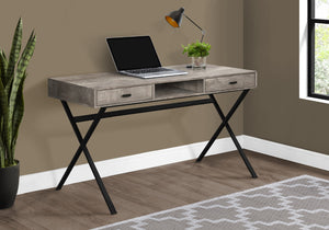 Monarch Specialties Computer Desk, Home Office, Laptop, Storage Drawers, 48"L, Work, Beige Laminate, Black Metal, Contemporary, Modern Taupe Particle Board,Laminate,Metal I 7449