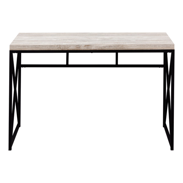 Monarch Specialties Computer Desk, Home Office, Laptop, Work, Beige Laminate, Black Metal, Contemporary, Modern Taupe Particle Board,Laminate,Metal I 7452