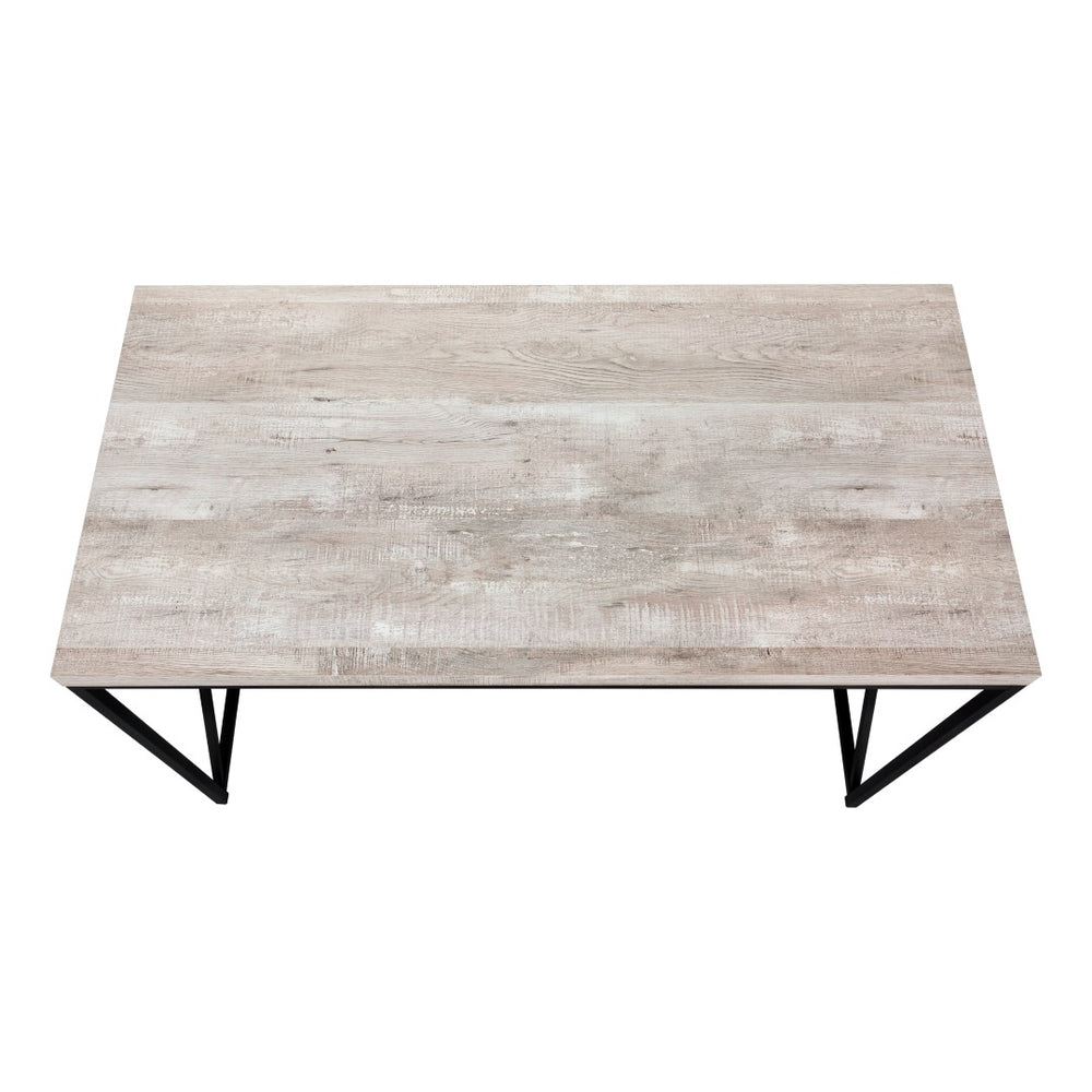 Monarch Specialties Computer Desk, Home Office, Laptop, Work, Beige Laminate, Black Metal, Contemporary, Modern Taupe Particle Board,Laminate,Metal I 7452