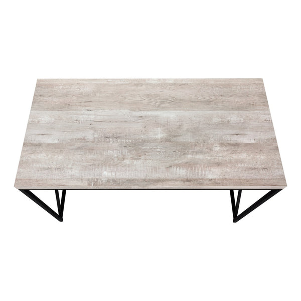 Monarch Specialties Computer Desk, Home Office, Laptop, Work, Beige Laminate, Black Metal, Contemporary, Modern Taupe Particle Board,Laminate,Metal I 7452