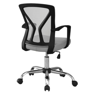 Monarch Specialties Office Chair, Adjustable Height, Swivel, Ergonomic, Armrests, Computer Desk, Work, Grey Mesh, Chrome Metal, Contemporary, Modern Grey Foam,Metal,Nylon,Plywood,Polypropylene,Polyester I 7461