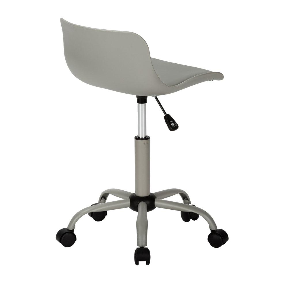 Monarch Specialties Office Chair, Adjustable Height, Swivel, Ergonomic, Computer Desk, Work, Juvenile, Grey Leather Look, Grey Metal, Contemporary, Modern Grey Metal,Foam,Polypropylene,Polyurethane I 7465