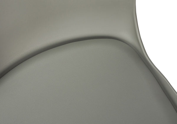 Monarch Specialties Office Chair, Adjustable Height, Swivel, Ergonomic, Computer Desk, Work, Juvenile, Grey Leather Look, Grey Metal, Contemporary, Modern Grey Metal,Foam,Polypropylene,Polyurethane I 7465