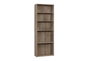 Monarch Specialties Bookshelf, Bookcase, 6 Tier, 72"H, Office, Bedroom, Brown Laminate, Transitional Dark Taupe Particle Board,Laminate I 7468