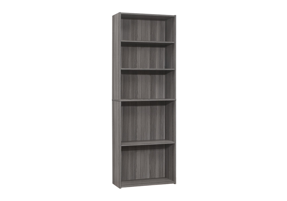 Monarch Specialties Bookshelf, Bookcase, 6 Tier, 72"H, Office, Bedroom, Grey Laminate, Transitional Grey Particle Board,Laminate I 7469