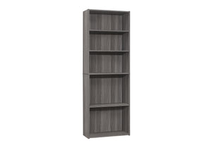 Monarch Specialties Bookshelf, Bookcase, 6 Tier, 72"H, Office, Bedroom, Grey Laminate, Transitional Grey Particle Board,Laminate I 7469