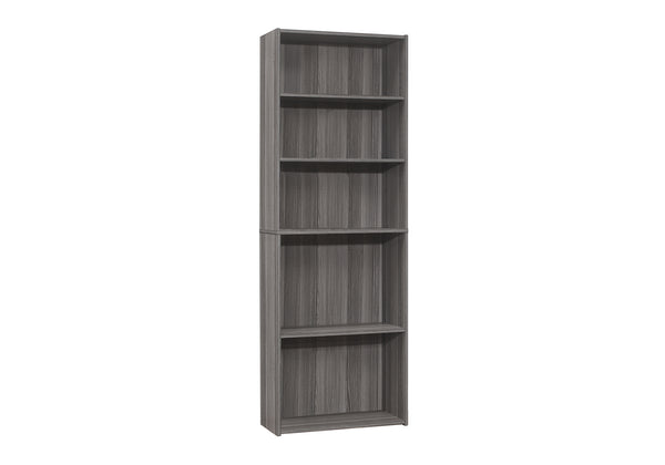 Monarch Specialties Bookshelf, Bookcase, 6 Tier, 72"H, Office, Bedroom, Grey Laminate, Transitional Grey Particle Board,Laminate I 7469